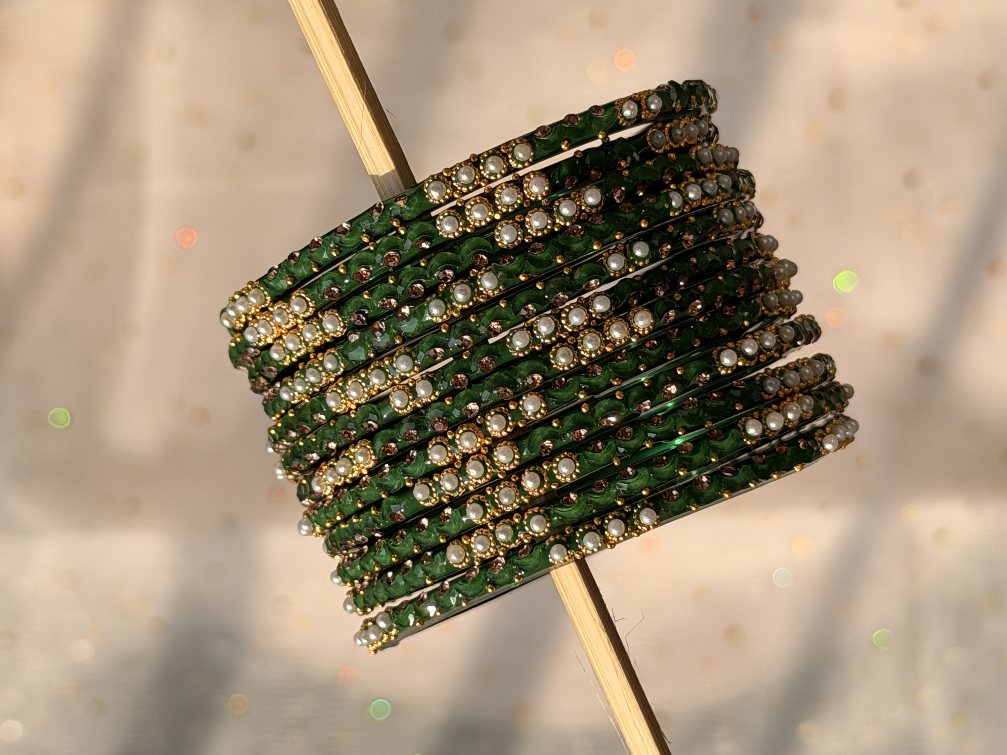 Green bangles, size 2.2